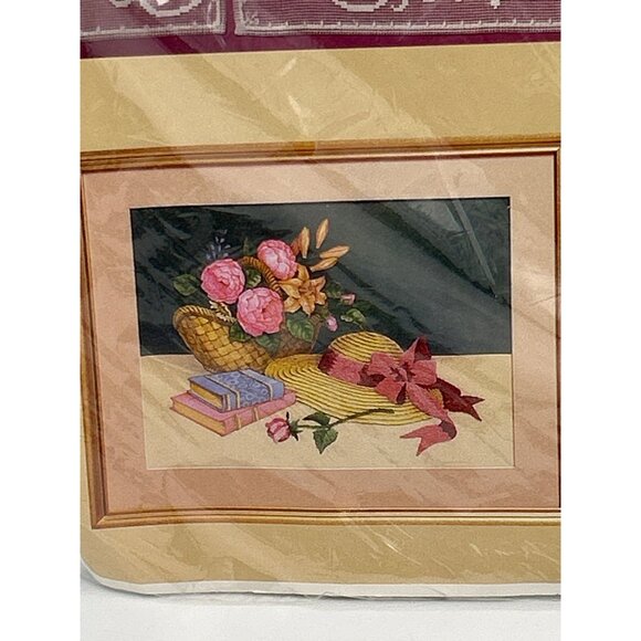 Needlework Kit Summertime Still Life Hat Flowers Garden Creative Circle 1986 Vtg - Picture 1 of 3